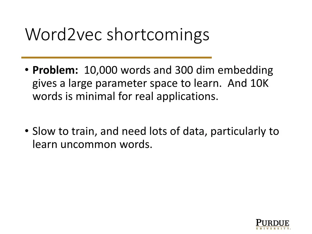 word2vec shortcomings