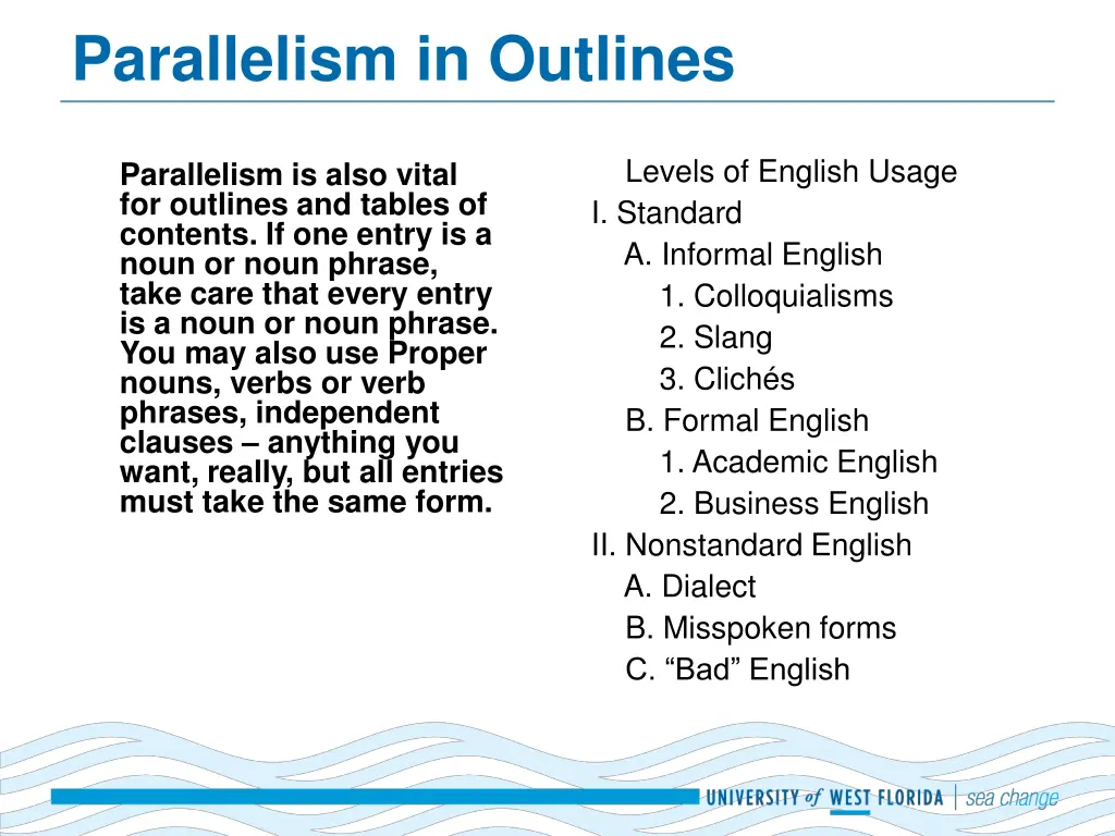 parallelism in outlines