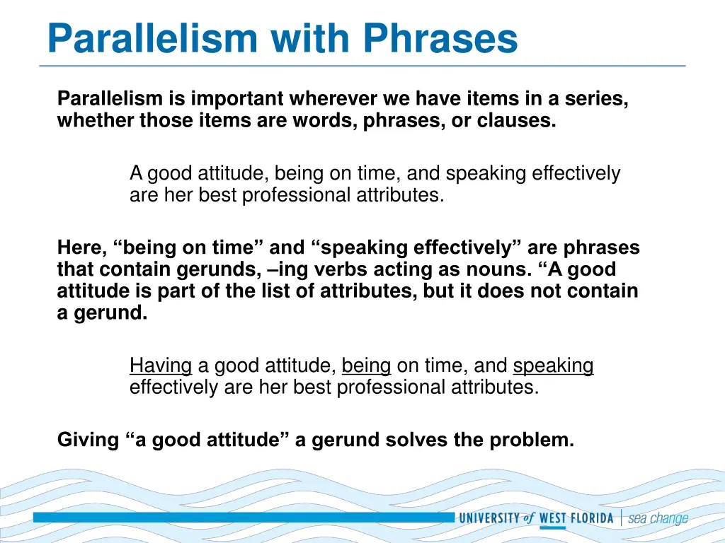 parallelism with phrases