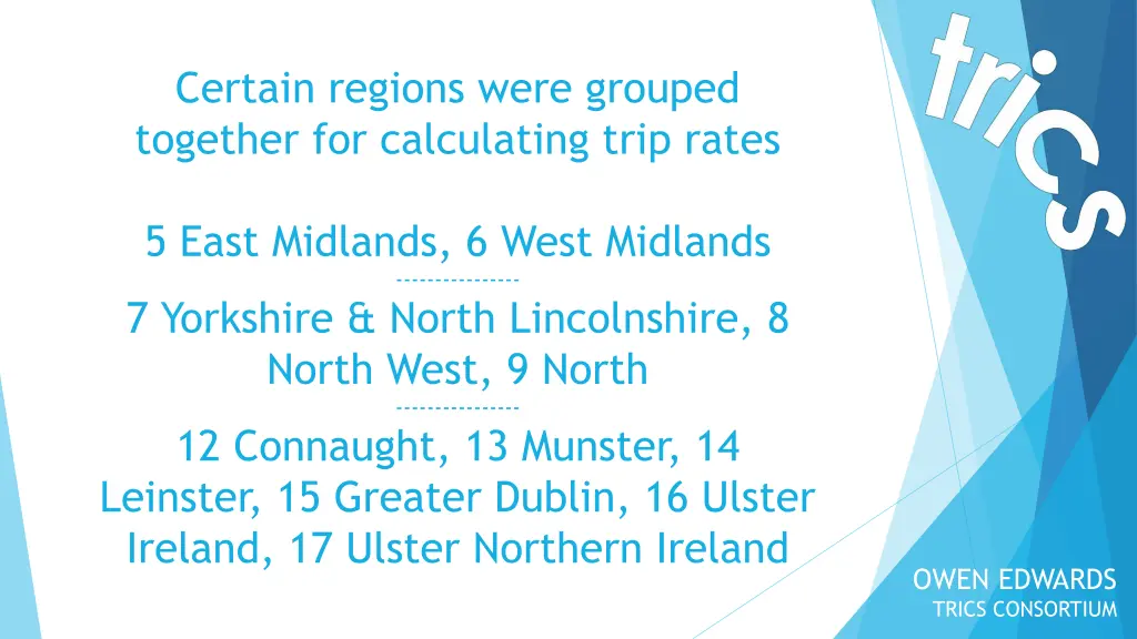 certain regions were grouped together