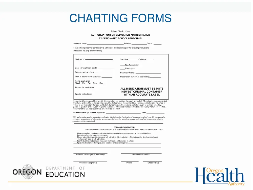 charting forms