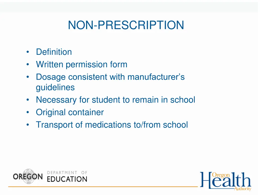 non prescription