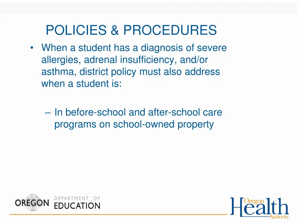 policies procedures when a student