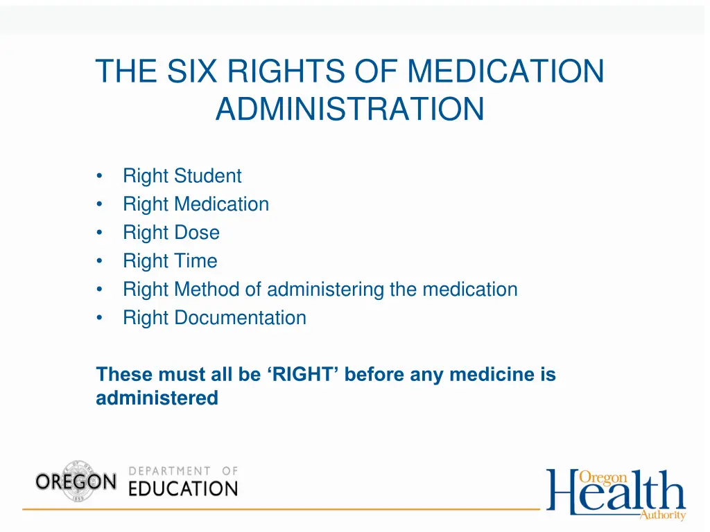 the six rights of medication administration