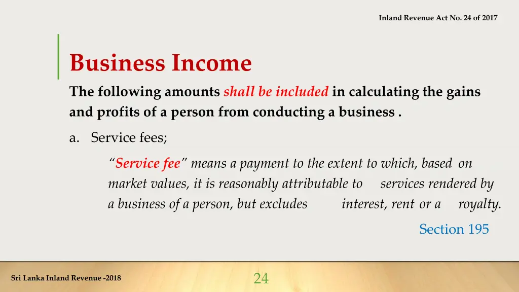 inland revenue act no 24 of 2017 18