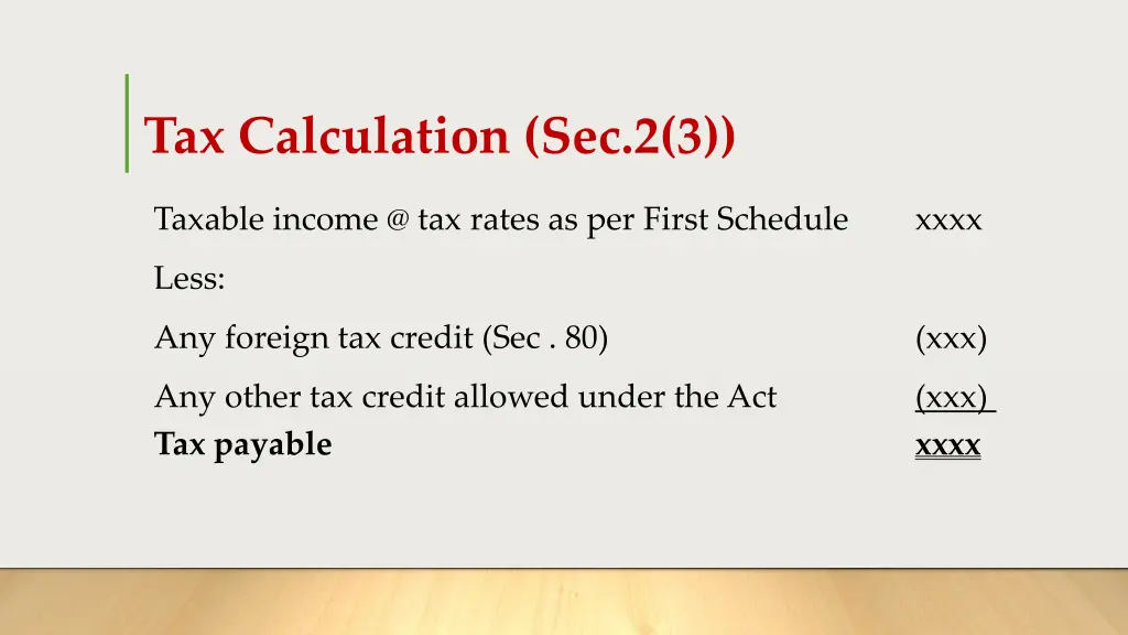 tax calculation sec 2 3