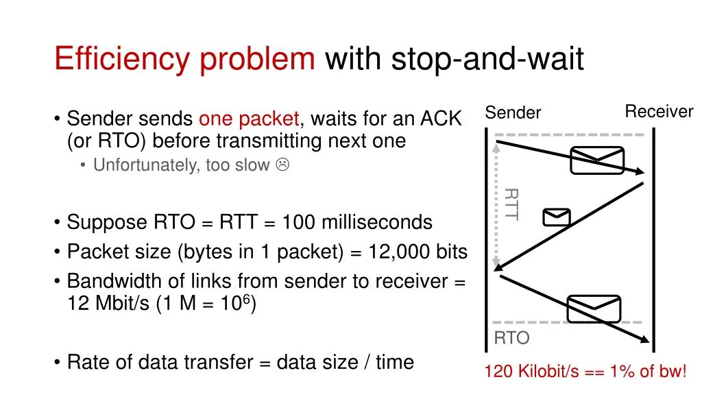 efficiency problem with stop and wait