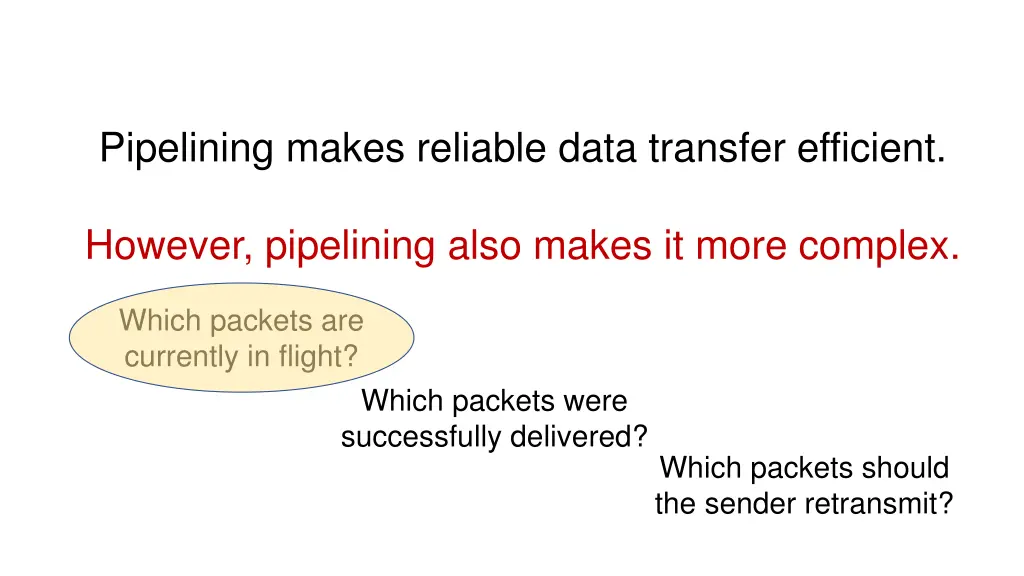 pipelining makes reliable data transfer efficient