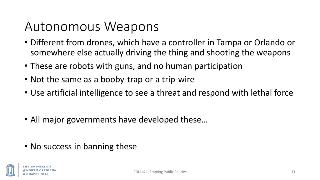 autonomous weapons different from drones which