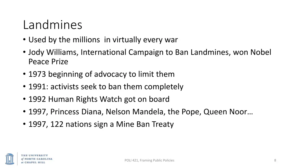 landmines used by the millions in virtually every