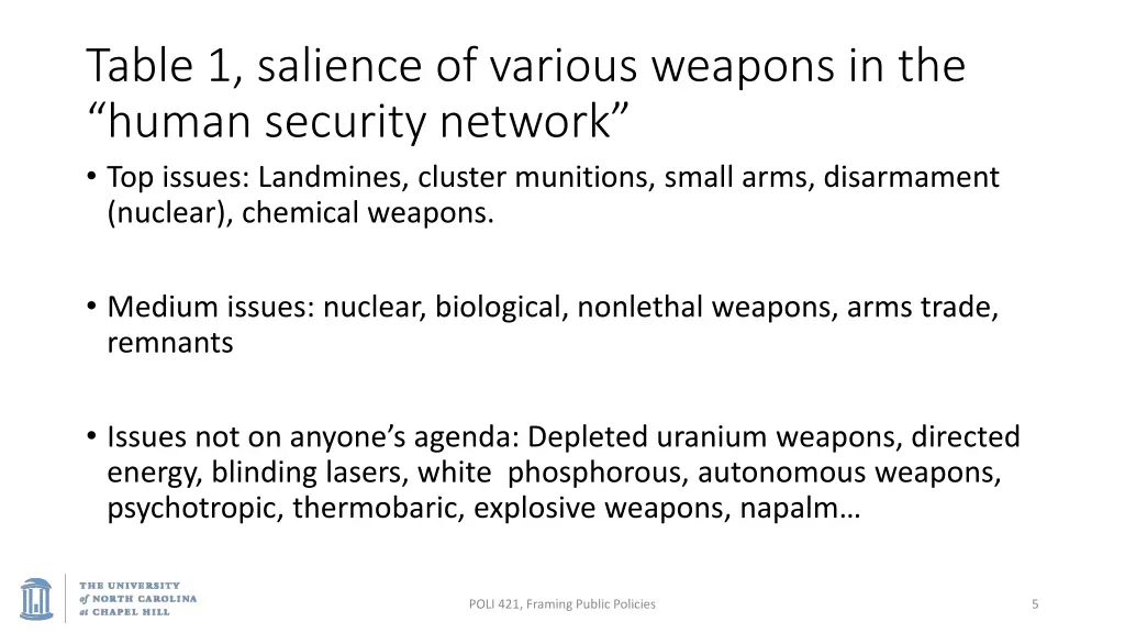 table 1 salience of various weapons in the human