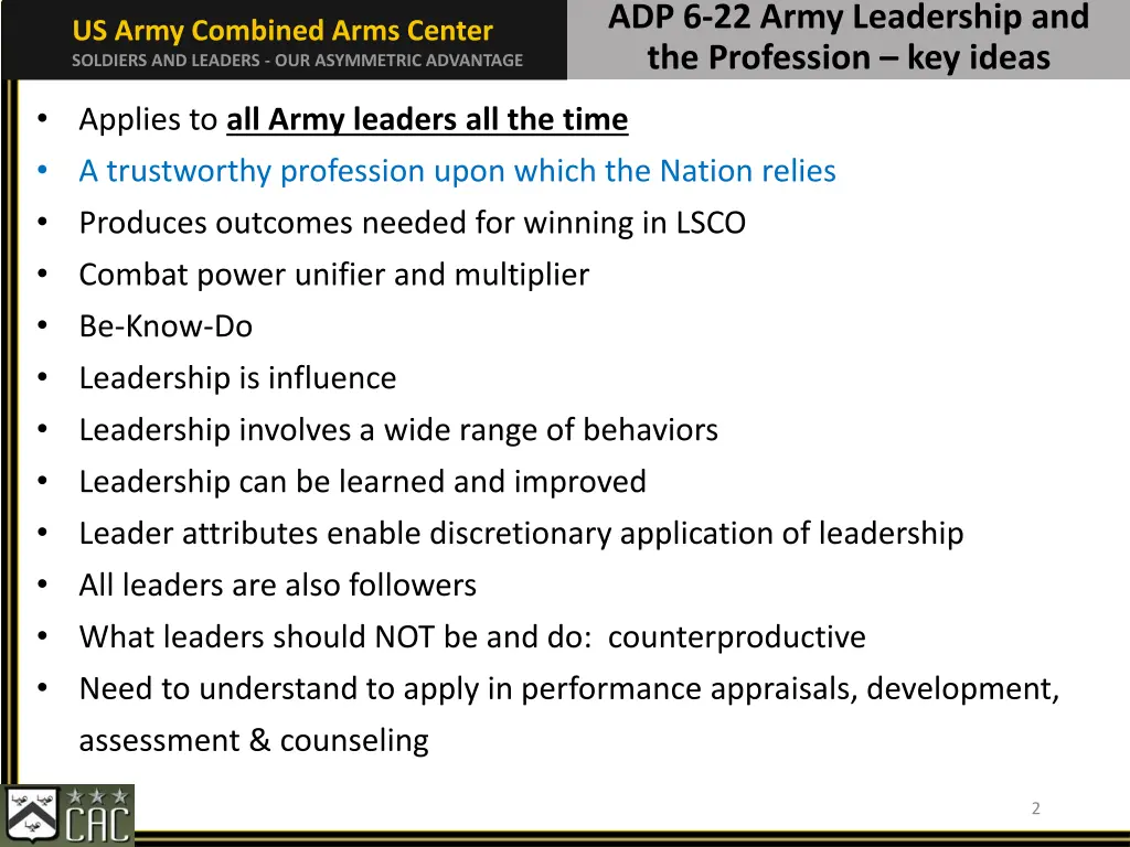 adp 6 22 army leadership and the profession