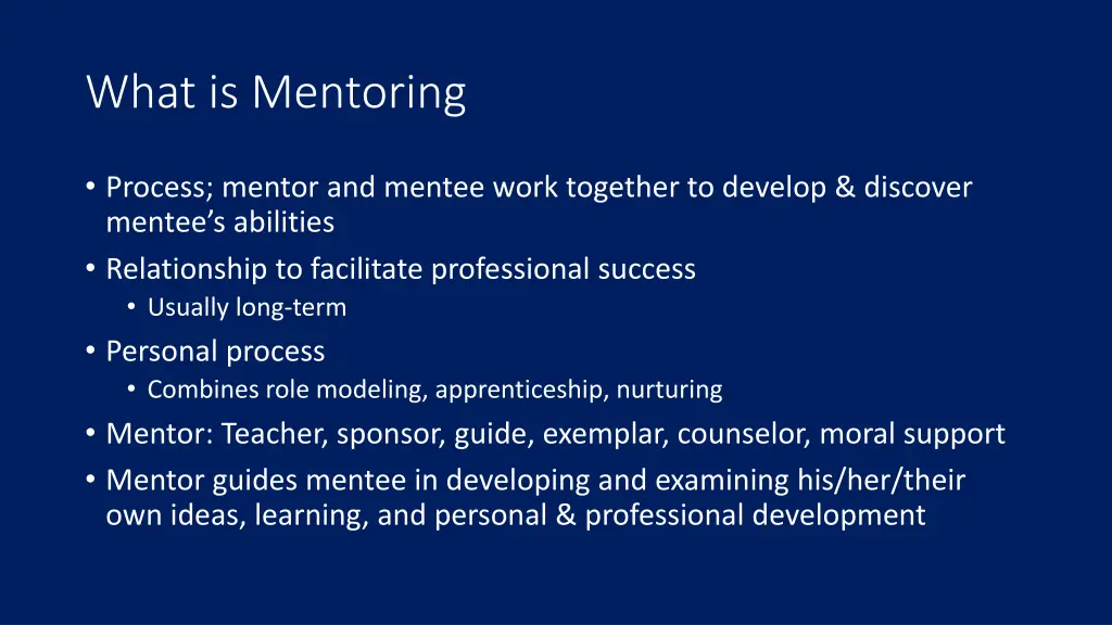 what is mentoring