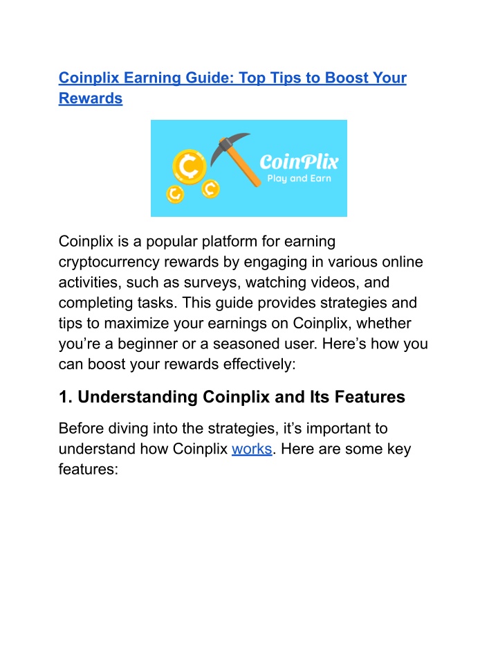 coinplix earning guide top tips to boost your