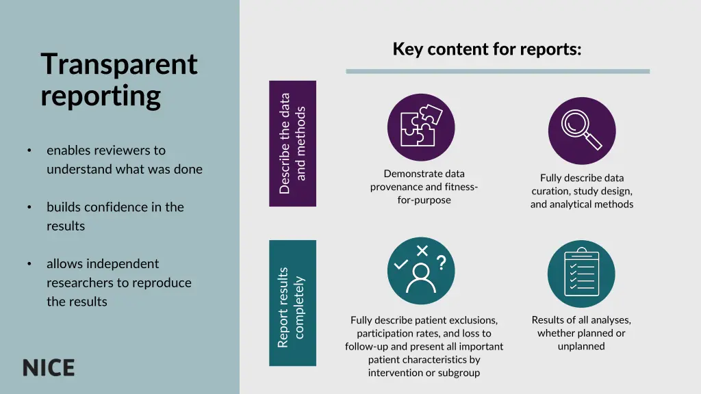 key content for reports