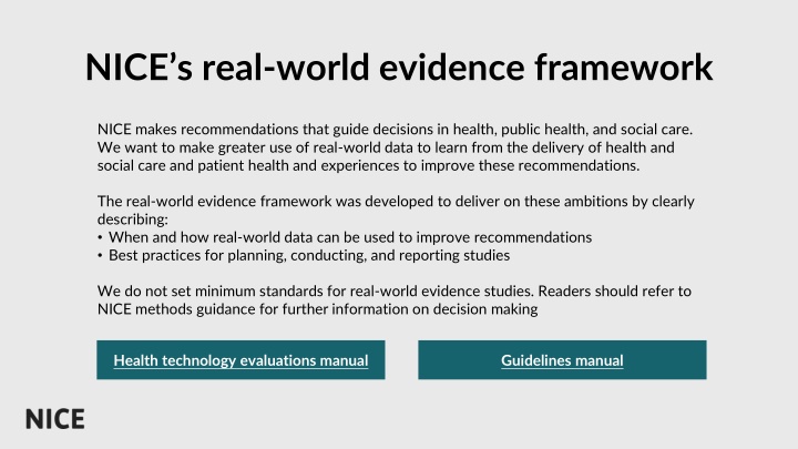 nice s real world evidence framework