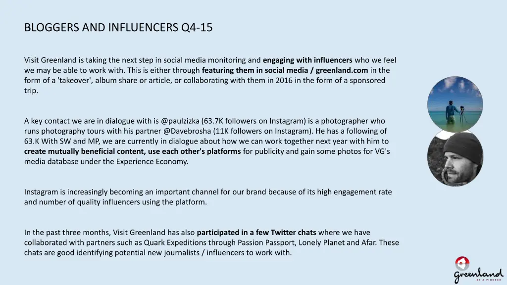 bloggers and influencers q4 15