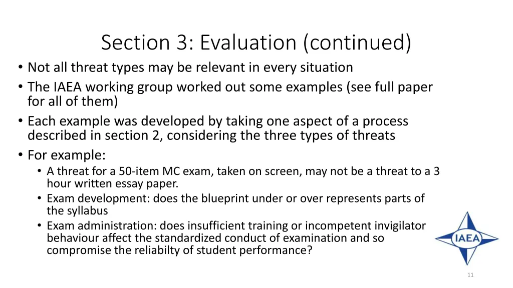 section 3 evaluation continued not all threat