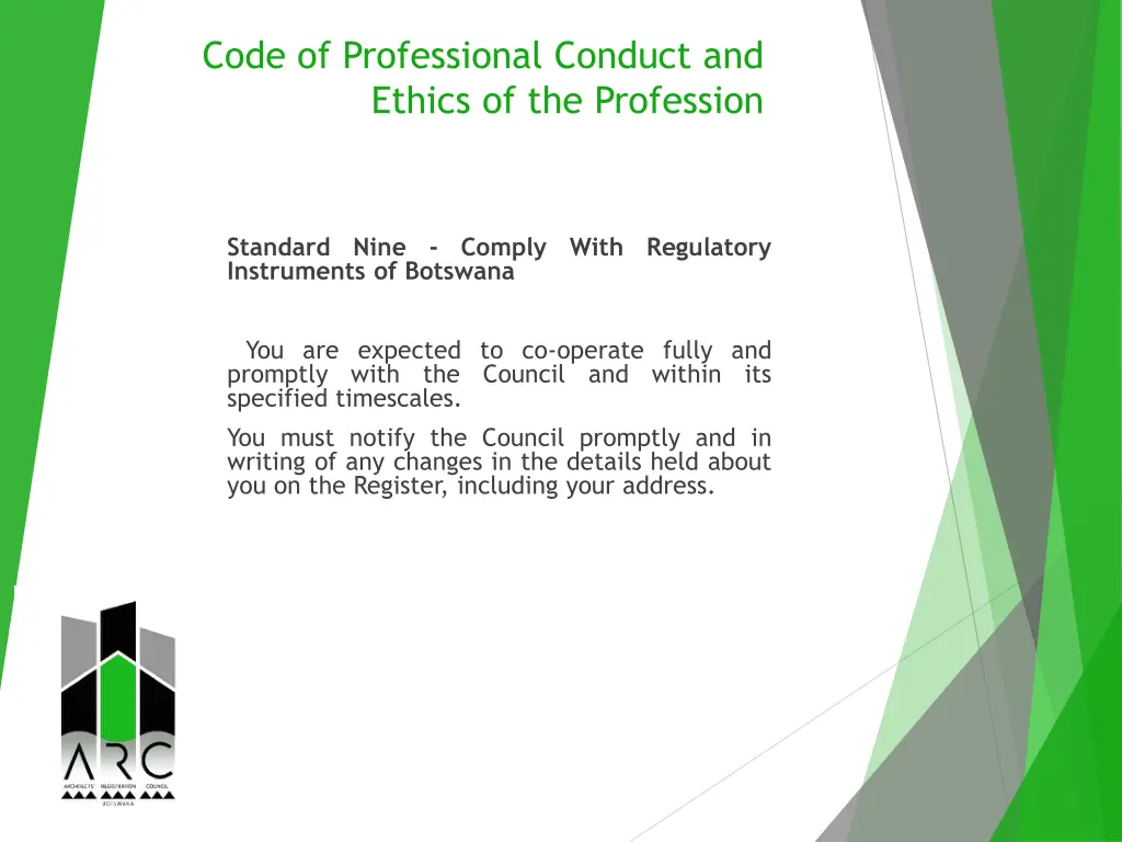 code of professional conduct and ethics 25