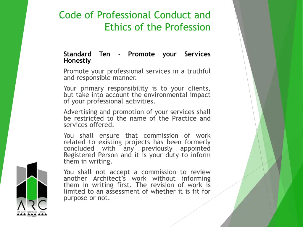 code of professional conduct and ethics 27