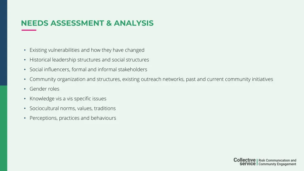 needs assessment analysis