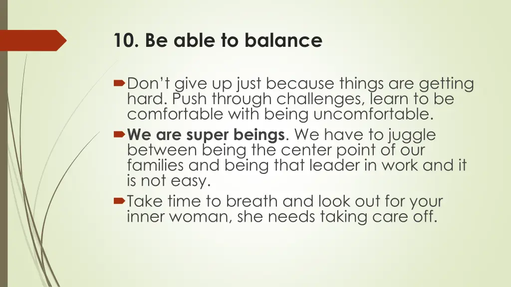 10 be able to balance