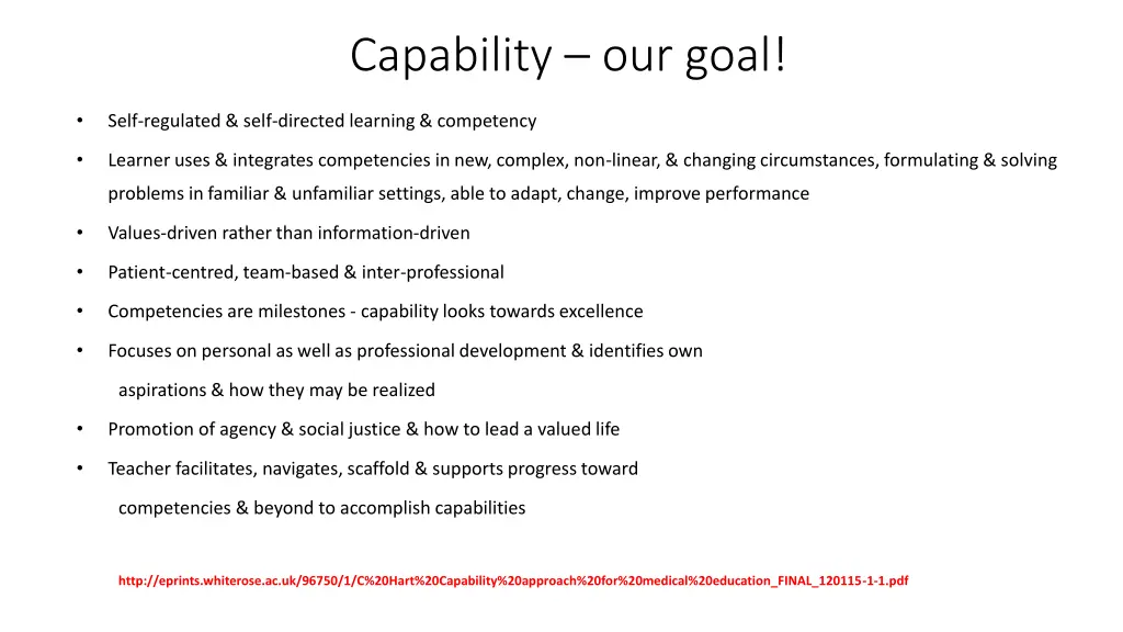 capability our goal