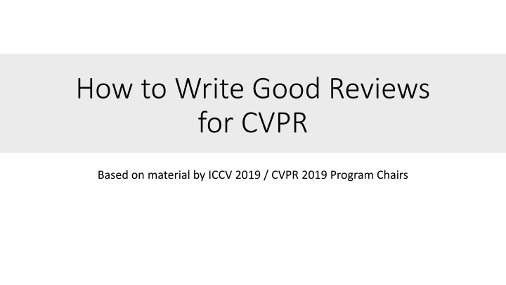 how to write good reviews for cvpr