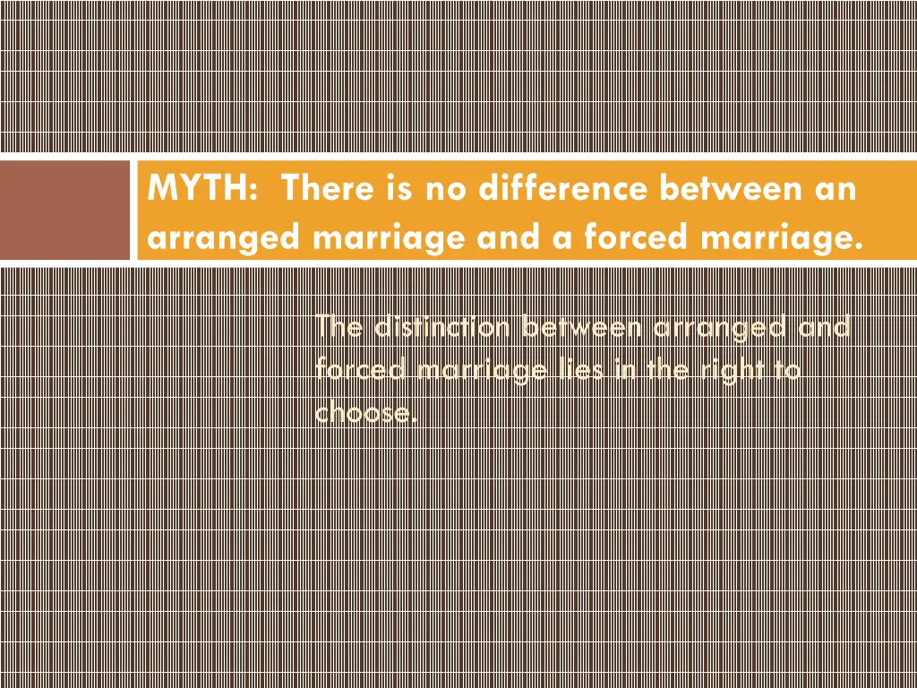 myth there is no difference between an arranged