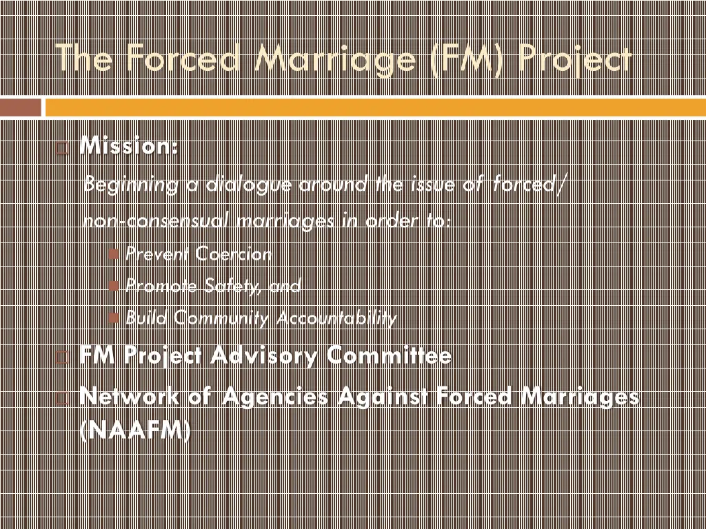 the forced marriage fm project