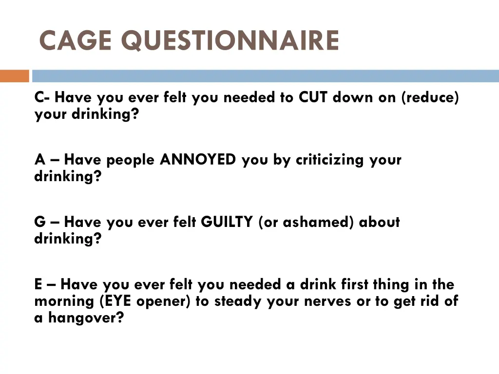 cage questionnaire