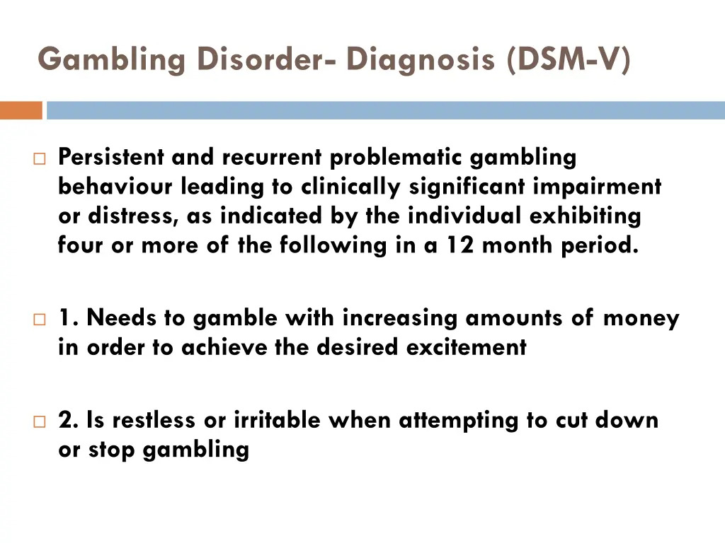 gambling disorder diagnosis dsm v