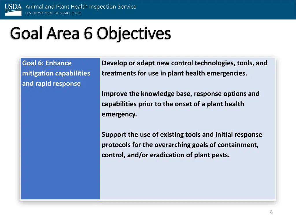 goal area 6 objectives goal area 6 objectives