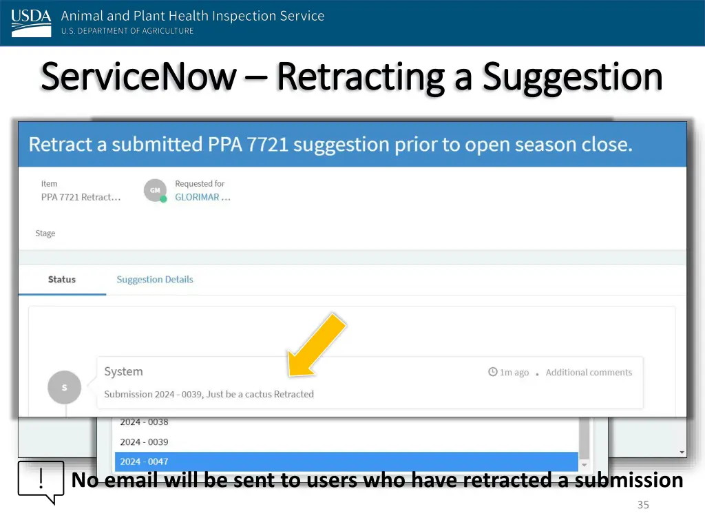 servicenow servicenow retracting a suggestion