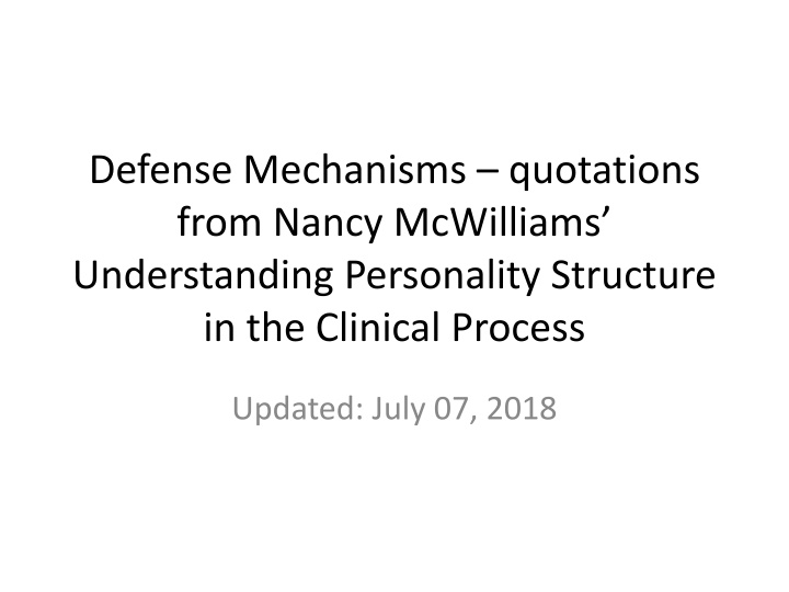 defense mechanisms quotations from nancy