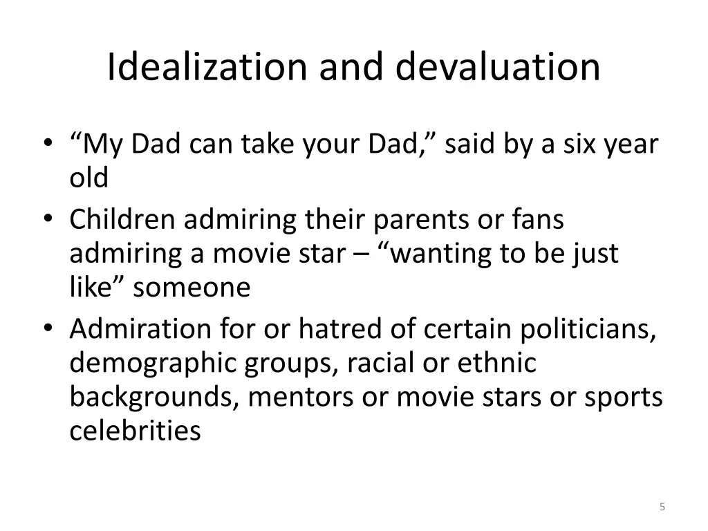 idealization and devaluation