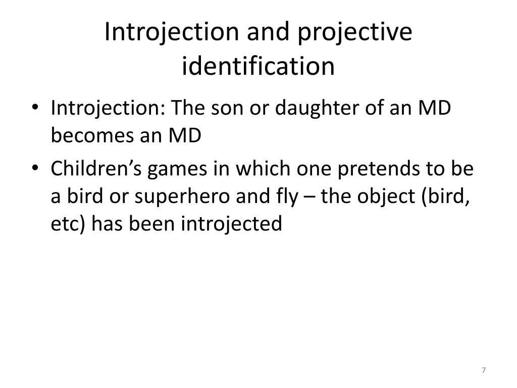 introjection and projective identification