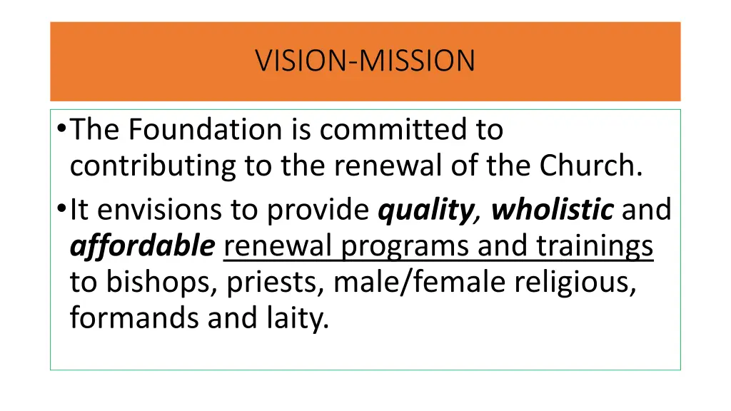 vision mission