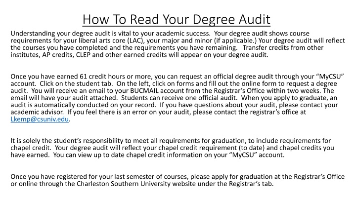 how to read your degree audit understanding your