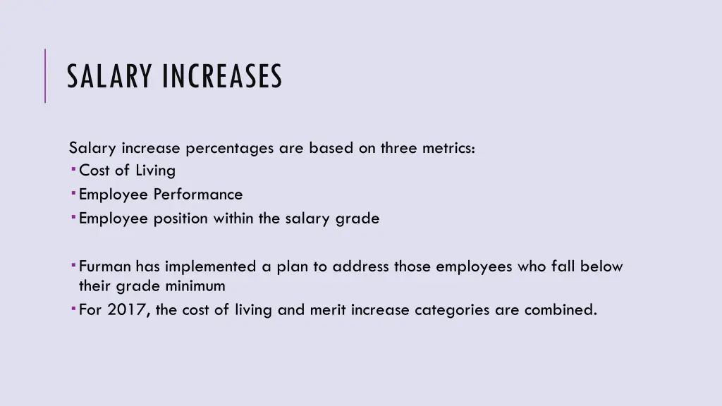 salary increases