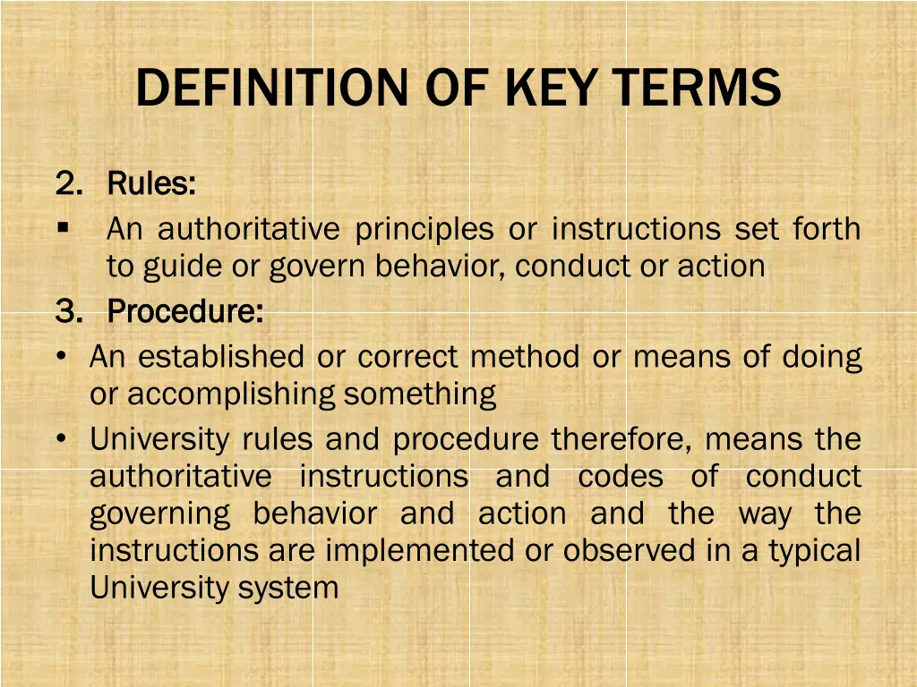 definition of key terms