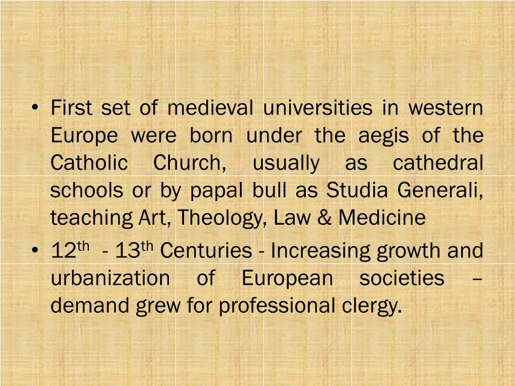 first set of medieval universities in western