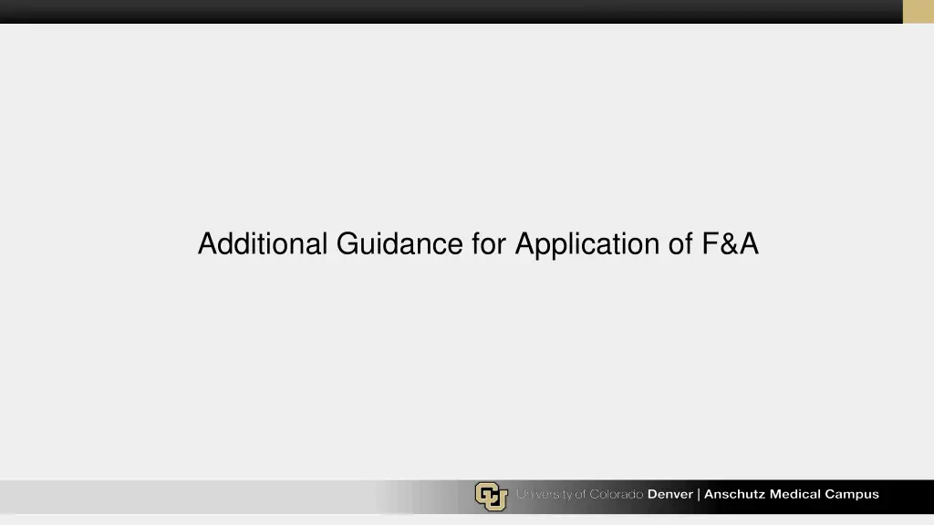 additional guidance for application of f a