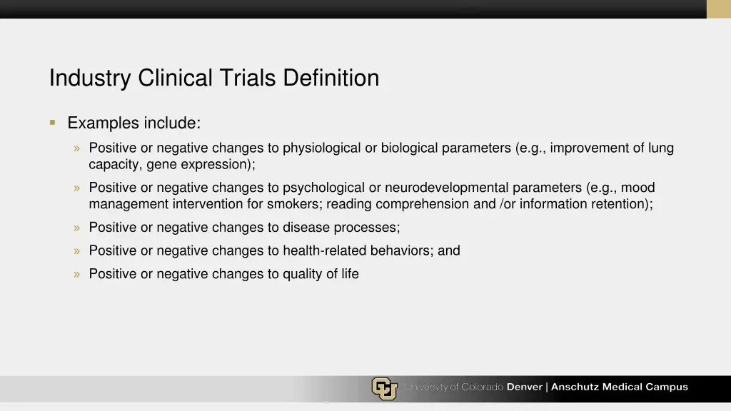 industry clinical trials definition 1