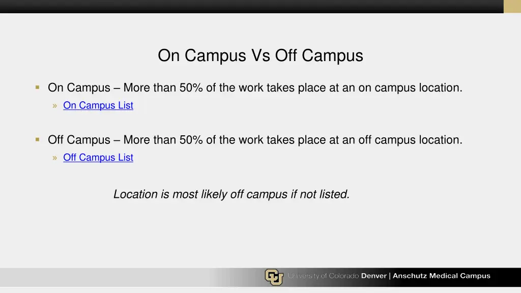 on campus vs off campus