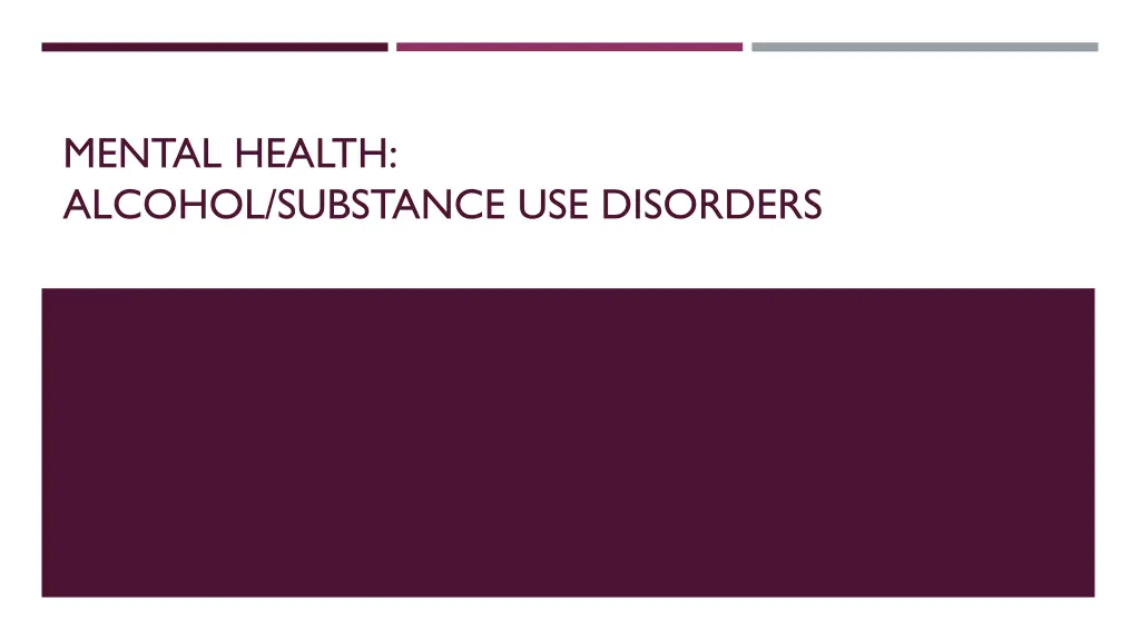 mental health alcohol substance use disorders