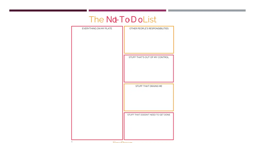 the no t to do list