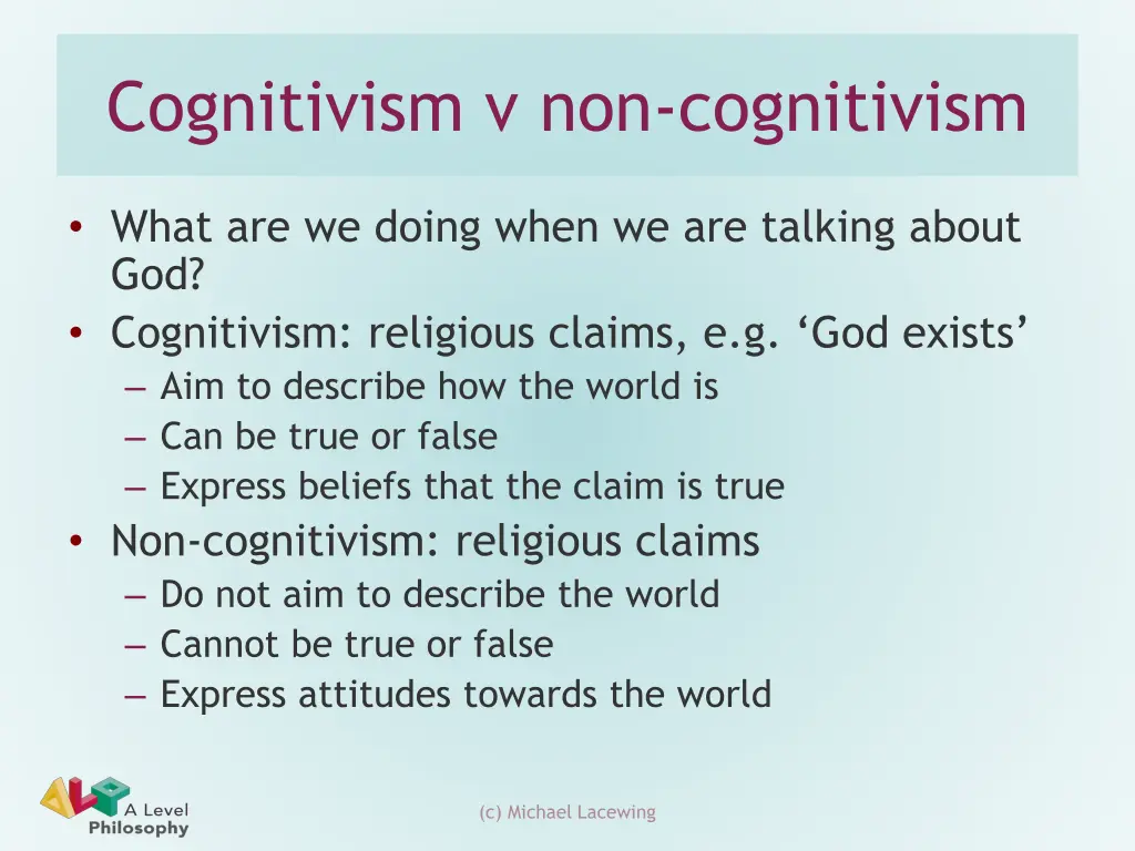 cognitivism v non cognitivism