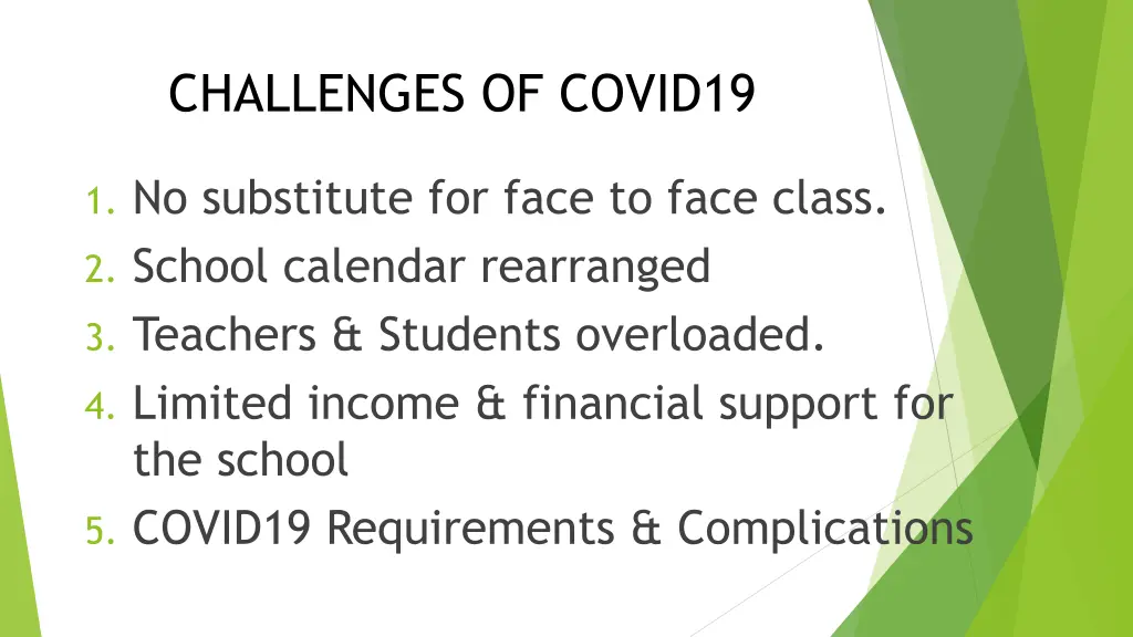 challenges of covid19