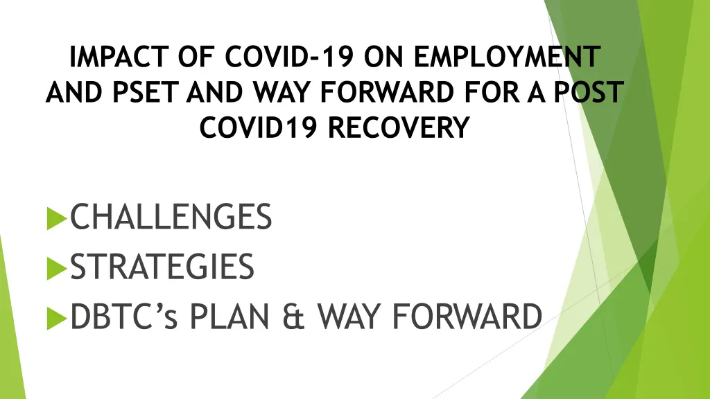 impact of covid 19 on employment and pset